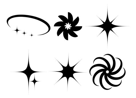 Set Y2K stars and retro futuristic graphic elements . Vector illustration. 17397983 Vector Art ...