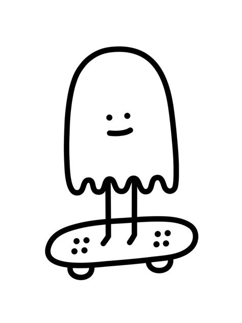 Skater Ghost - Ignorant Doodles Art Print by Ignorant Doodles | Indie drawings, Doodle art ...