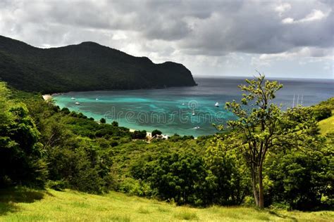 Top View from Tropical Island with Perfect Beach. Stock Image - Image ...