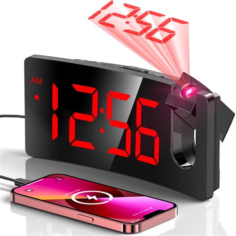 Projection Alarm Clock, Digital Clock with 180° Rotatable Projector, 3 ...