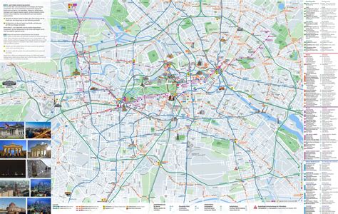 Berlin tourist attractions map - Berlin city map with attractions (Germany)