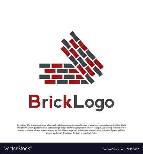 Modern brick logo design Royalty Free Vector Image