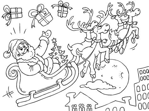 Santa in his Sleigh coloring page - Coloring Pages 4 U