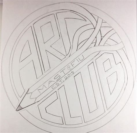 I started an art club, and this is the logo I drew. Thoughts? I know the "t" in art looks funny ...