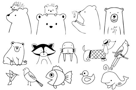 Doodle Animals By Carrtoonz | TheHungryJPEG