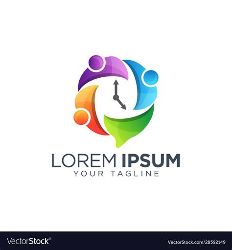 Colorful time management company logo design Vector Image