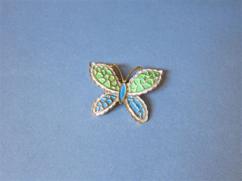 Enamel Butterfly Brooch - Etsy