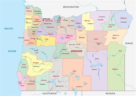 Oregon Counties Map | Mappr