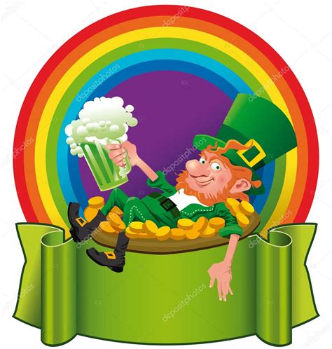 A Leprechaun in the rainbow — Stock Vector © elgusser #38364793