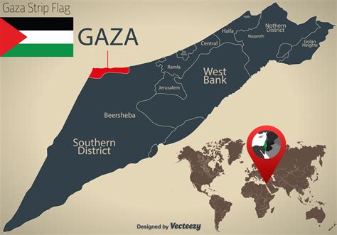 Israel Map And Gaza Strip Country Location 152454 Vector Art at Vecteezy