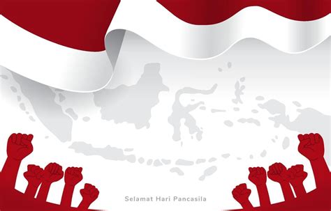 Indonesian Celebrating Pancasila Day with Indonesia Map and Flag ...