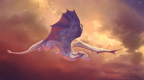 Cute baby dragon flying wallpaper - Fantasy wallpapers - #52668