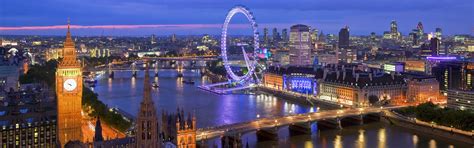 Panoramic view from Victoria Tower on Houses of Parliament and London skyline at night, London ...