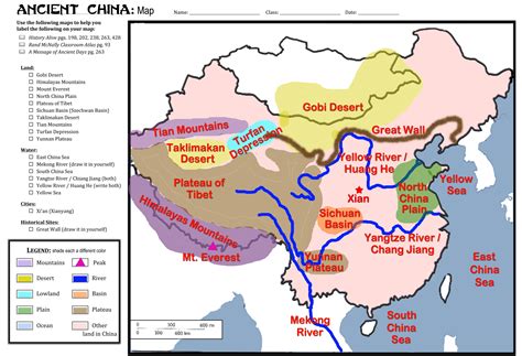 China Map Activity #Riversareeverything | Geography worksheets, Geography lessons, Ancient china