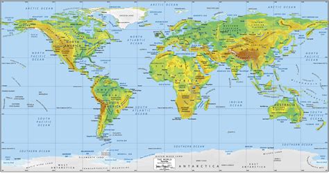 Physical Features Map Of World - Guenna Holly-Anne