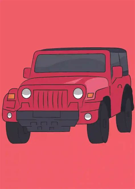 How to Draw Mahindra Thar – Step By Step Guide - Storiespub