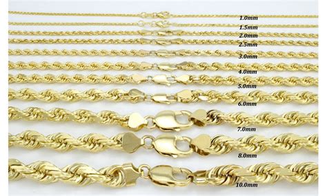 Up To 76% Off on 14K Gold 3mm Diamond Cut Rope... | Groupon Goods