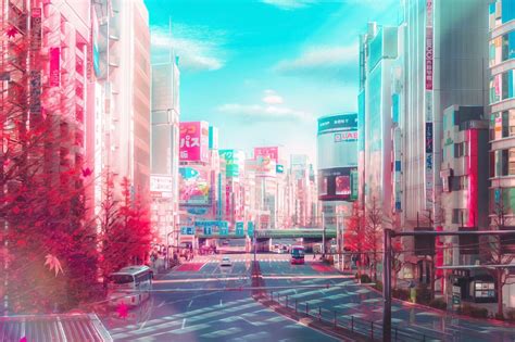 Aesthetic Anime City Desktop Wallpapers - Wallpaper Cave