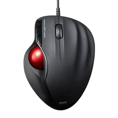 SANWA Direct Trackball Ergonomics Laser Count Automatic Adjustment 6 Button Black 400-MA072BK ...