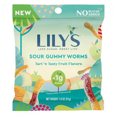 Lily's Sour Gummy Worms, Tart 'N Tasty Fruit Flavors, 1.8 oz - Walmart.com