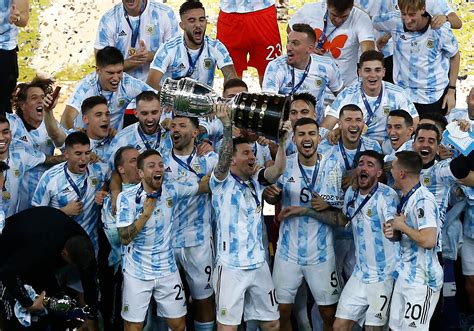 Copa America Final in Images- Messi lifted in air as Argentina celebrate 1-0 win over Brazil ...