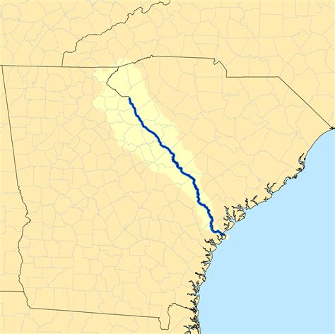 Map of the Savannah River watershed