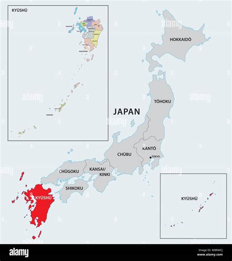 Japan map kyushu hi-res stock photography and images - Alamy