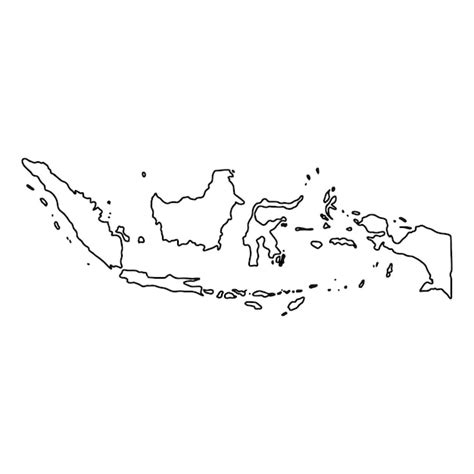 Premium Vector | Outline map of Indonesia white background Vector map with contour