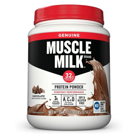 Muscle Milk 32 Grams Protein Powder Everyday Performance, Soy & Gluten-free, 1.93 lbs, Chocolate ...