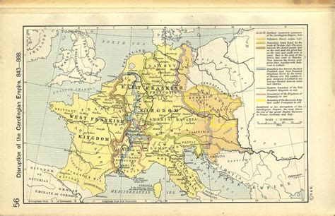 Carolingian Empire, 843 - 888 (West Frankish, East Frankish Kingdom) | Carolingian, Map, Empire