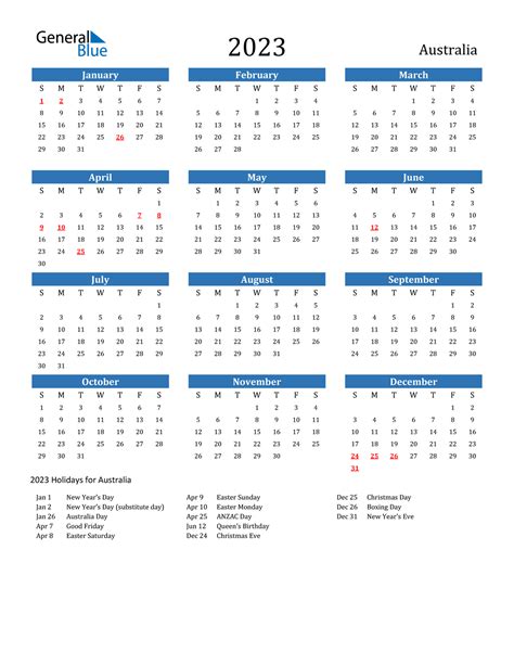 Printable Monthly Calendar 2023 Australia | Free Letter Templates