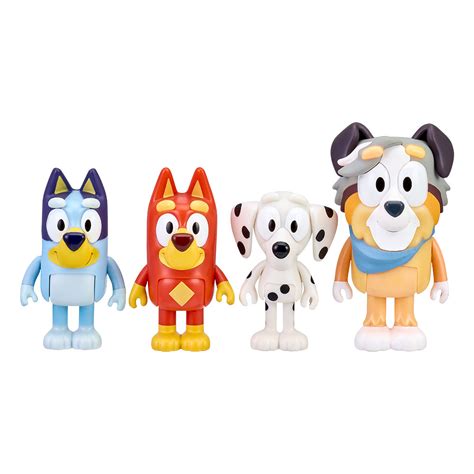 4-Pack Figurines: Bluey, Chloe, Calypso & Rusty - Bluey Official Website