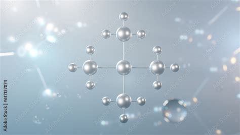 neopentane molecular structure, 3d model molecule, 2.2-dimethylpropane, structural chemical ...