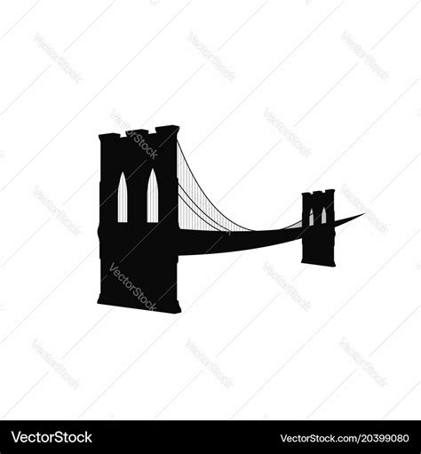 Brooklyn bridge silhouette black brooklyn bridge Vector Image