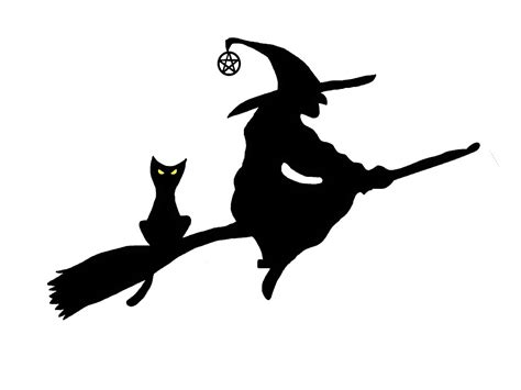 Witch On A Broom Silhouette at GetDrawings | Free download