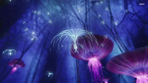 Download Avatar Pandora Purple Flying Jelly Fish Wallpaper | Wallpapers.com