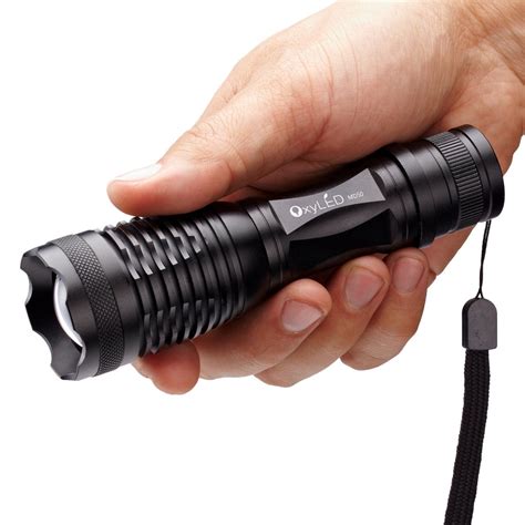 OxyLED Handheld Zoomable 5000 Lumen Bright LED Flashlight Torch Rechargeable Tactical Flash ...