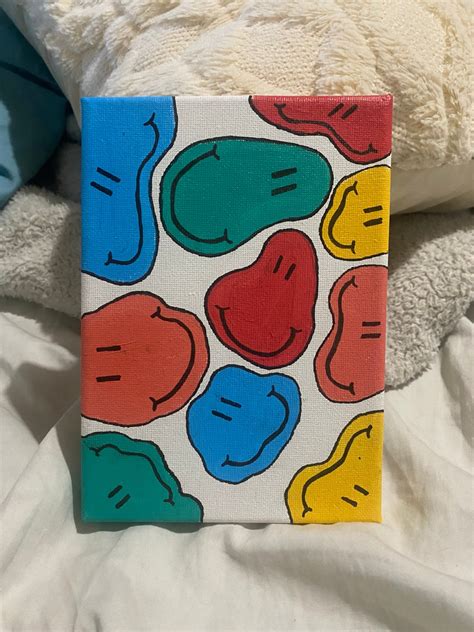 Colorful Smileys Painting - Etsy