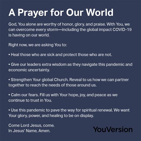 A Prayer for Our World - YouVersion