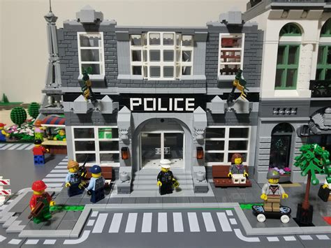 Working on a Moc police station for my city. what do you guys think so far? : r/lego