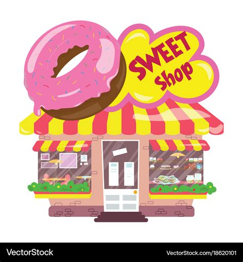 Cartoon candy shop a small cute market Royalty Free Vector