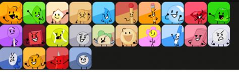 Create a BFDI Characters Tier List - TierMaker