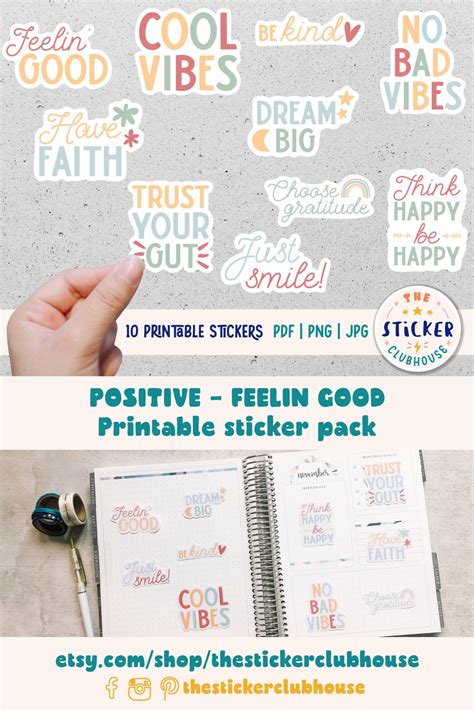 Printable Stickers Positive Print and Cut Stickers Planner - Etsy