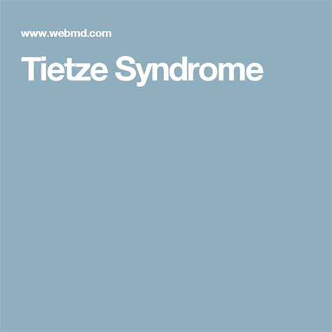 Pin on Tietze Syndrome