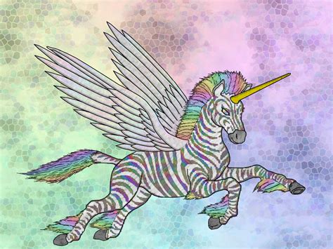 Rainbow Zebra Pegasus Unicorn (All-in-one) by JustSnilloc on DeviantArt