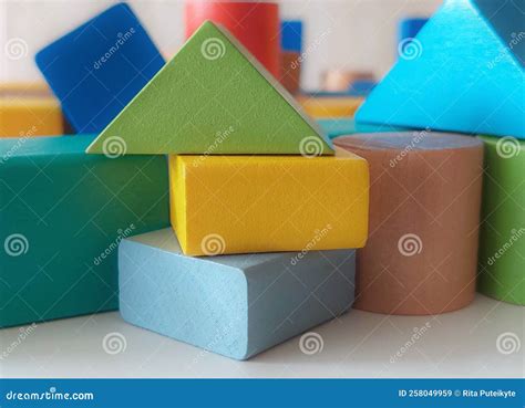 Wooden toy blocks stock image. Image of colors, play - 258049959