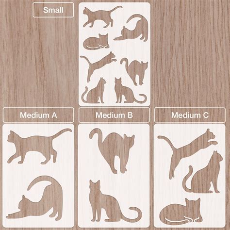 Cat Silhouette Stencil, A5 Size - Etsy