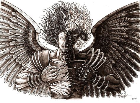 Angel or Demon Drawing by Rommel Pascual - Fine Art America