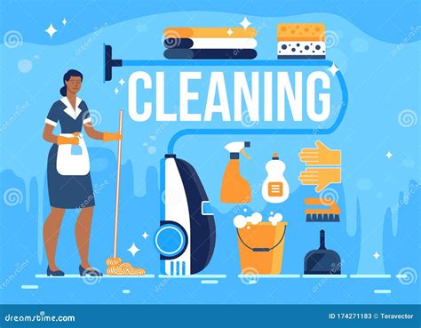 Hotel Room Cleaning Service Flat Vector Banner Stock Vector ...