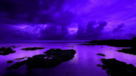 Purple Beach With Cloudy Sky During Sunset HD Purple Wallpapers | HD ...